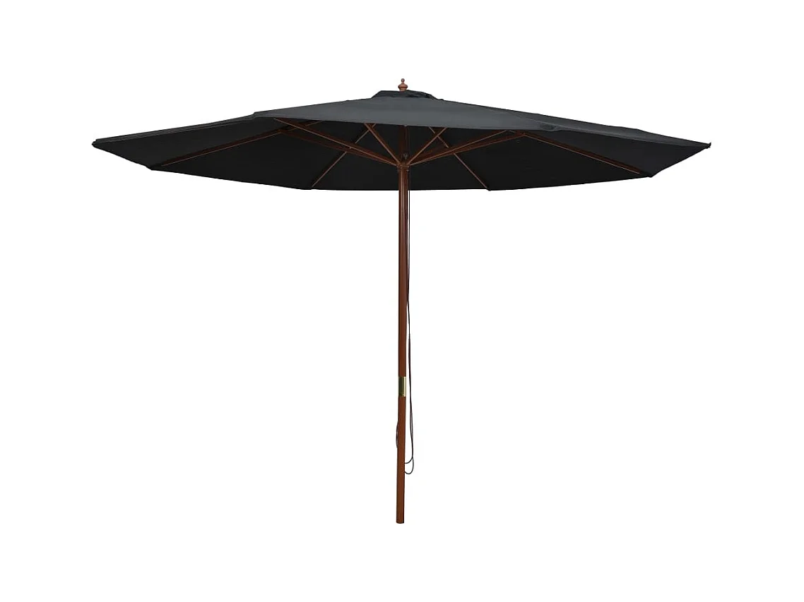 Parasol droit avec mât en bois Ø 350 cm