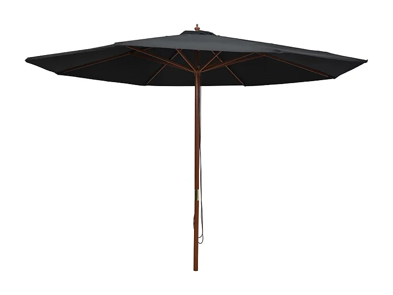 Parasol droit avec mât en bois Ø 350 cm