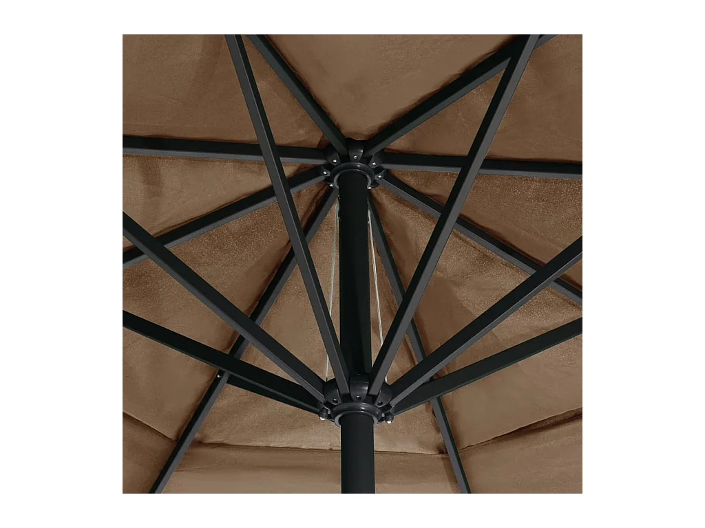 Paraguas con mástil de aluminio de 600 cm de diámetro