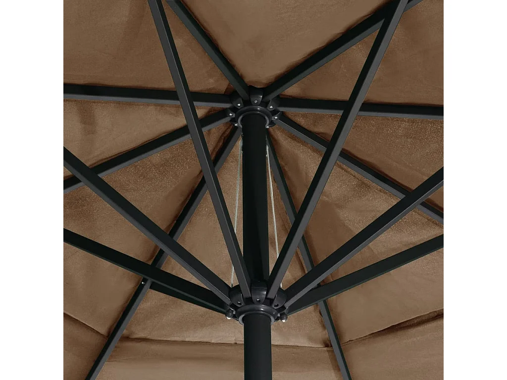 Parasol avec mât en aluminium diamètre 600cm