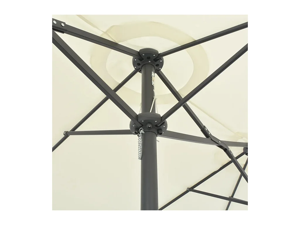 Parasol d'extérieur double toit et poteau en aluminium