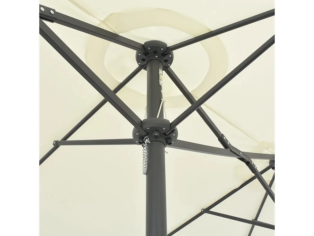 Parasol d'extérieur double toit et poteau en aluminium