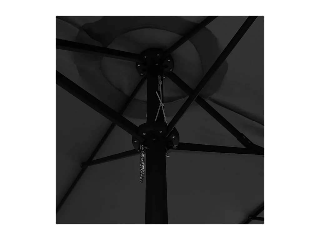 Parasol d'extérieur double toit et poteau en aluminium