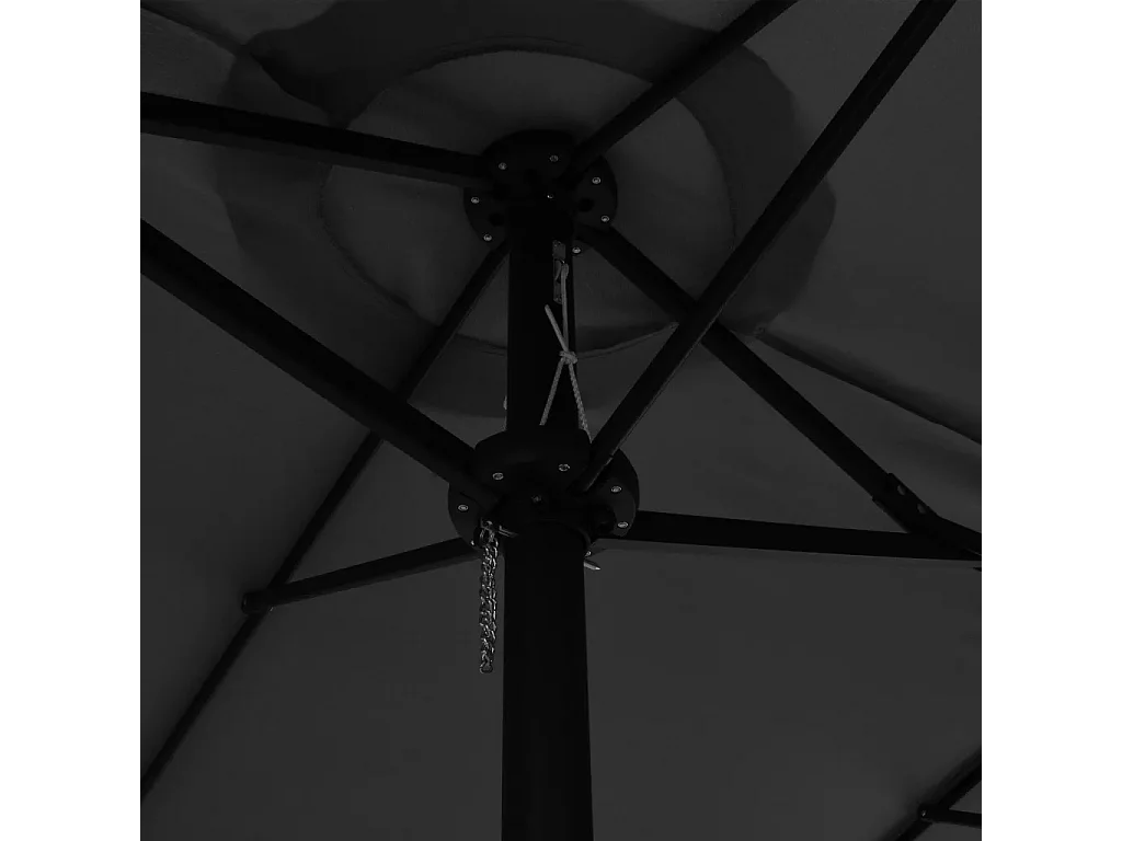 Parasol d'extérieur double toit et poteau en aluminium