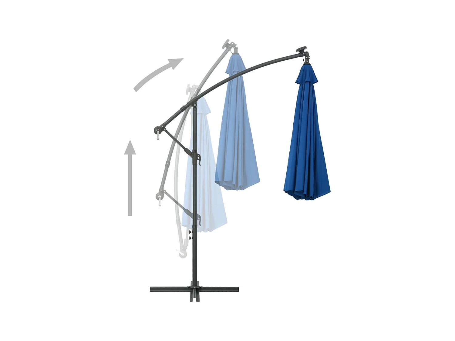Parasol déporté Ø 300 cm avec éclairage LED