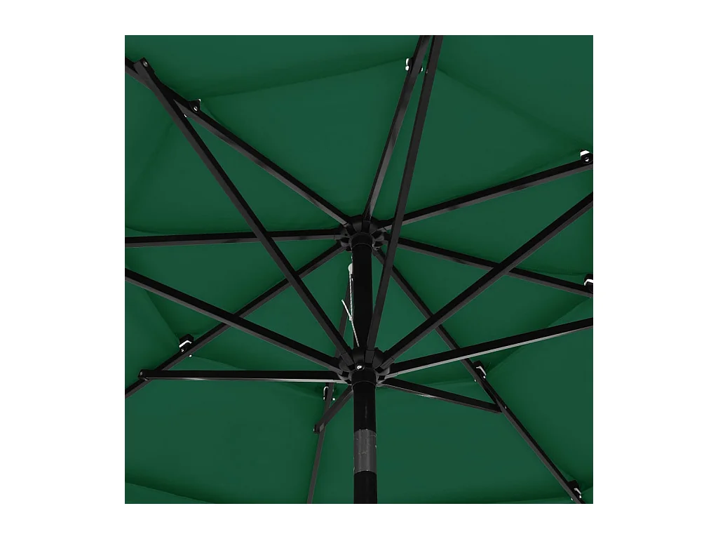 Parasol de 3 niveles con mástil de aluminio de 3 metros