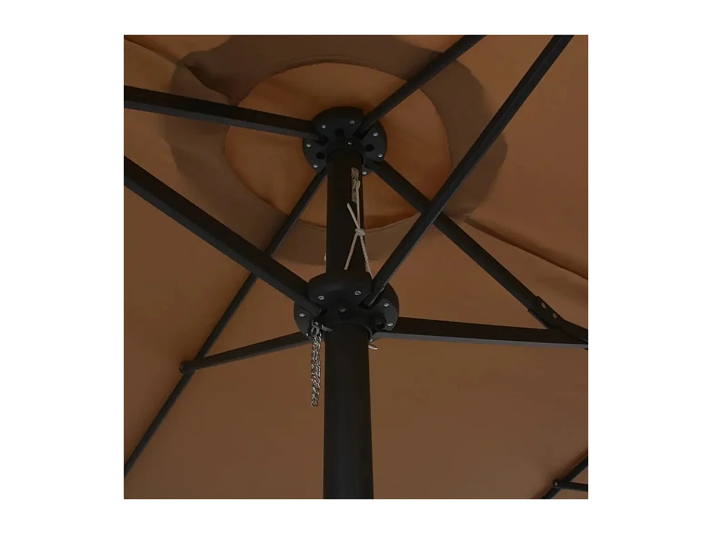 Parasol d'extérieur double toit et poteau en aluminium