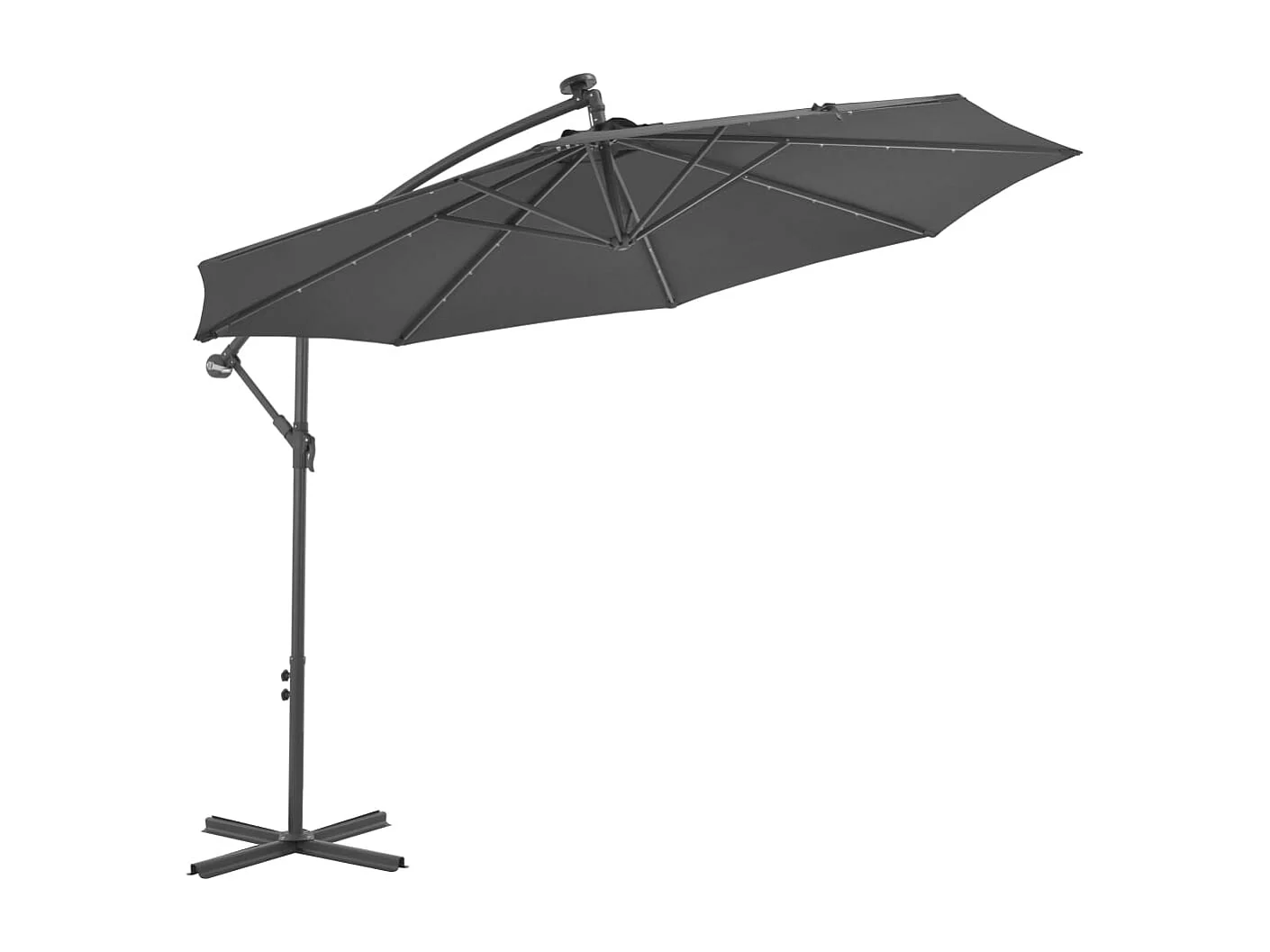 Parasol déporté Ø 300 cm avec éclairage LED
