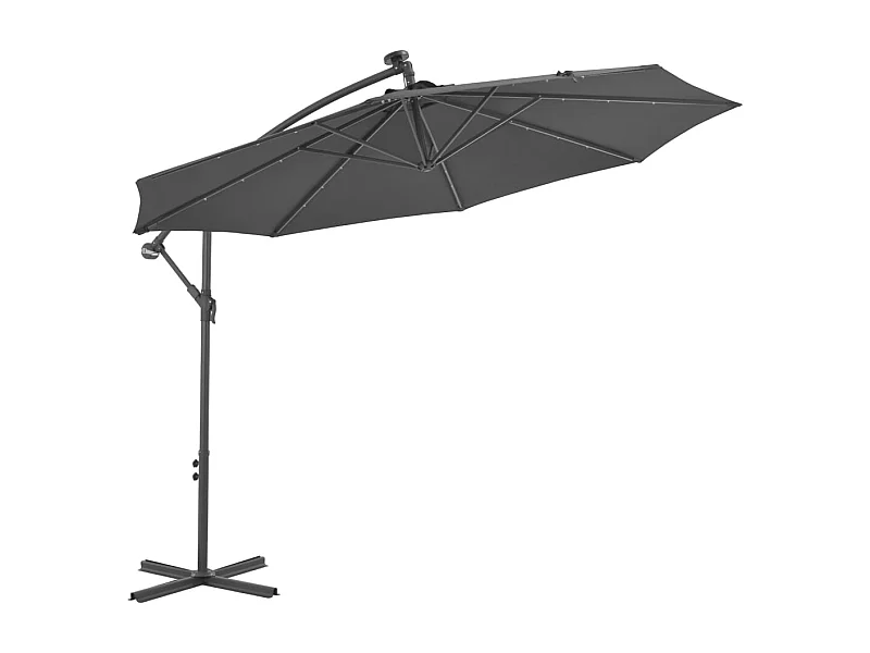 Parasol déporté Ø 300 cm avec éclairage LED