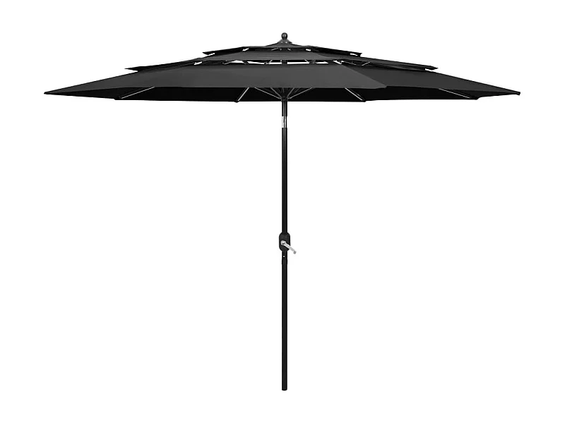 Parasol de 3 niveles con mástil de aluminio de 3 metros