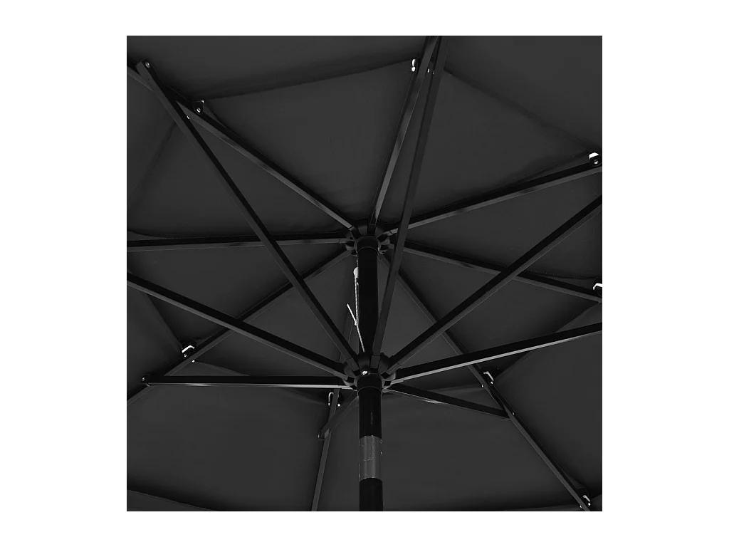 Parasol à 3 niveaux avec mât en aluminium 3 mètres