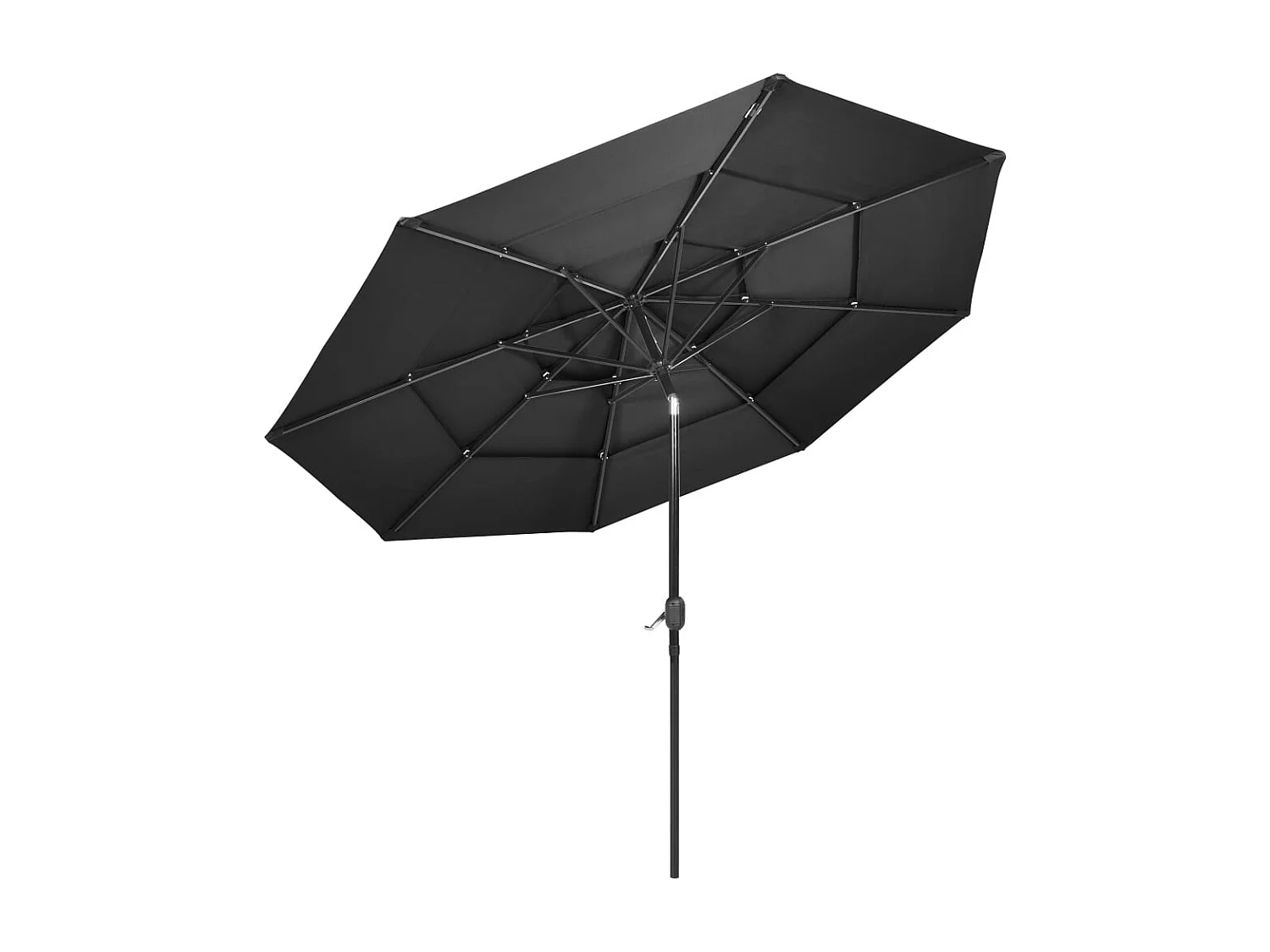 Parasol à 3 niveaux avec mât en aluminium 3 mètres