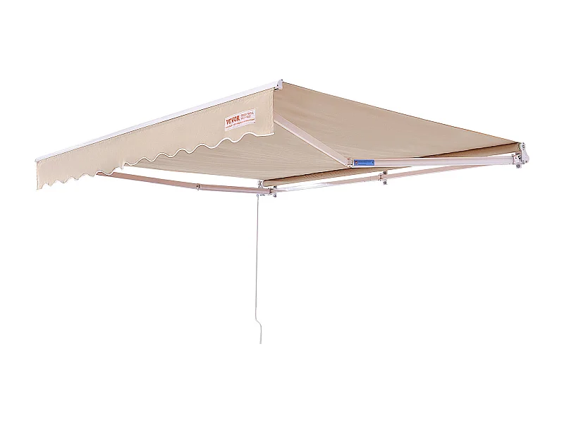 Store Banne Manuel Rétractable SucceBuy Auvent de Terrasse Rétractable 243.84 x 213.36cm Auvent Pare-soleil Abri avec Manivelle