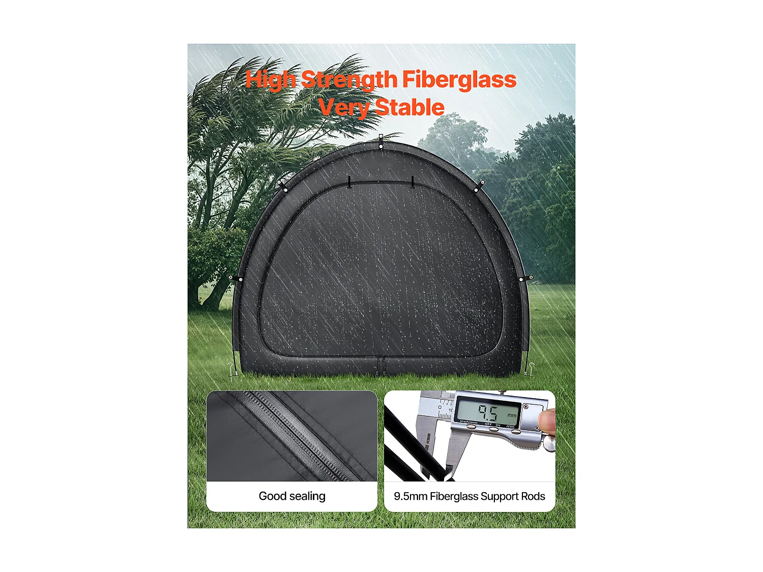 Abri à Vélo SucceBuy Tente de Rangement pour Vélos d'Extérieur, Abri de Jardin Étanche en Forme d'Éventail pour 4 à 5 Vélos