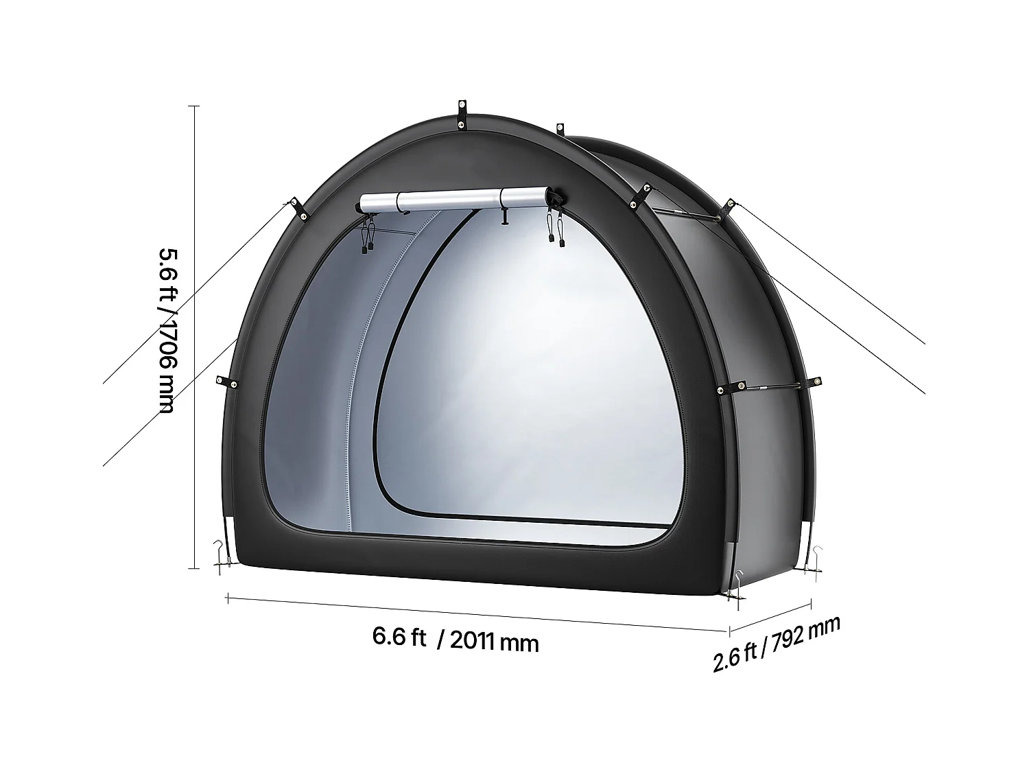 Abri à vélo Tente de Rangement Extérieure étanche pour Vélos SucceBuy pour 1 à 2 vélos - Conception en Forme d'éventail