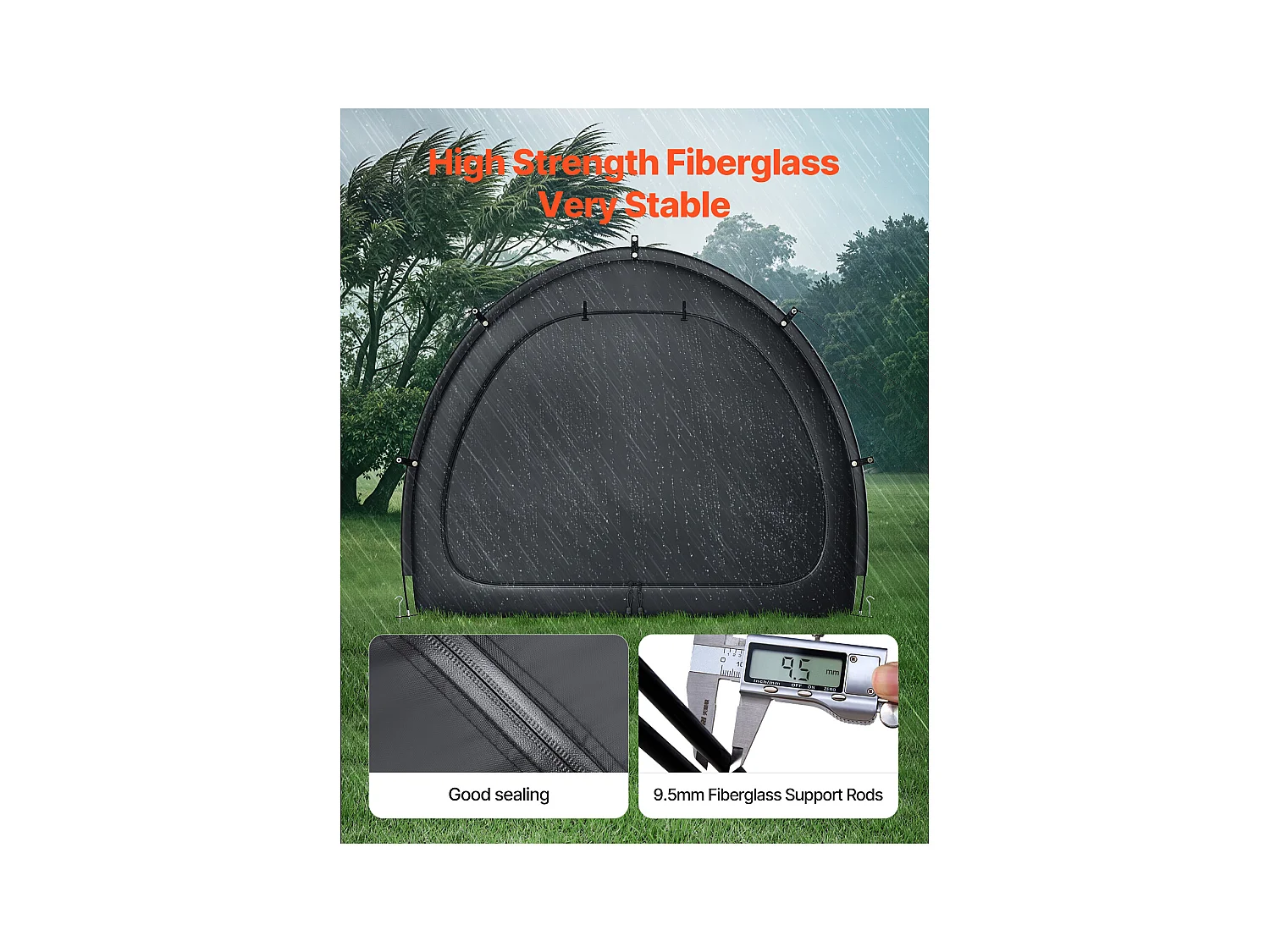 Abri à vélo Tente de Rangement Extérieure étanche pour Vélos SucceBuy pour 1 à 2 vélos - Conception en Forme d'éventail