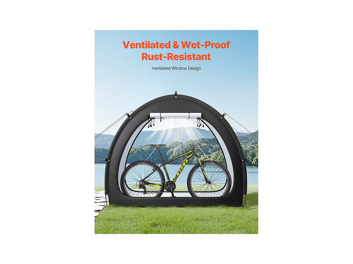 Abri à vélo Tente de Rangement Extérieure étanche pour Vélos SucceBuy pour 1 à 2 vélos - Conception en Forme d'éventail