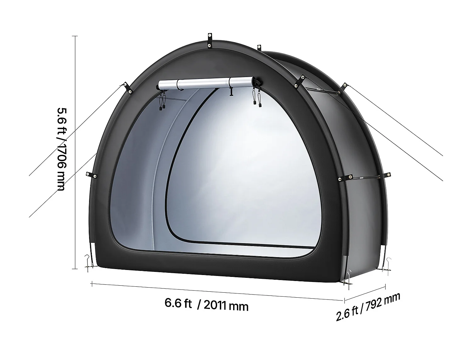 Abri à vélo Tente de Rangement Extérieure étanche pour Vélos SucceBuy pour 1 à 2 vélos - Conception en Forme d'éventail
