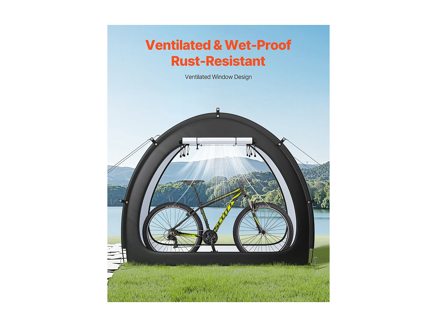 Abri à vélo Tente de Rangement Extérieure étanche pour Vélos SucceBuy pour 1 à 2 vélos - Conception en Forme d'éventail