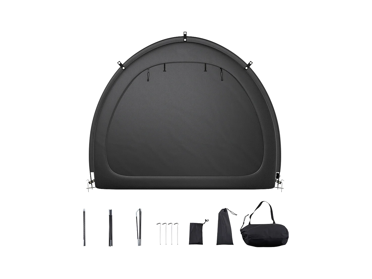 Abri à Vélo SucceBuy Tente de Rangement pour Vélos d'Extérieur, Double Porte en Éventail pour 4 à 5 Vélos