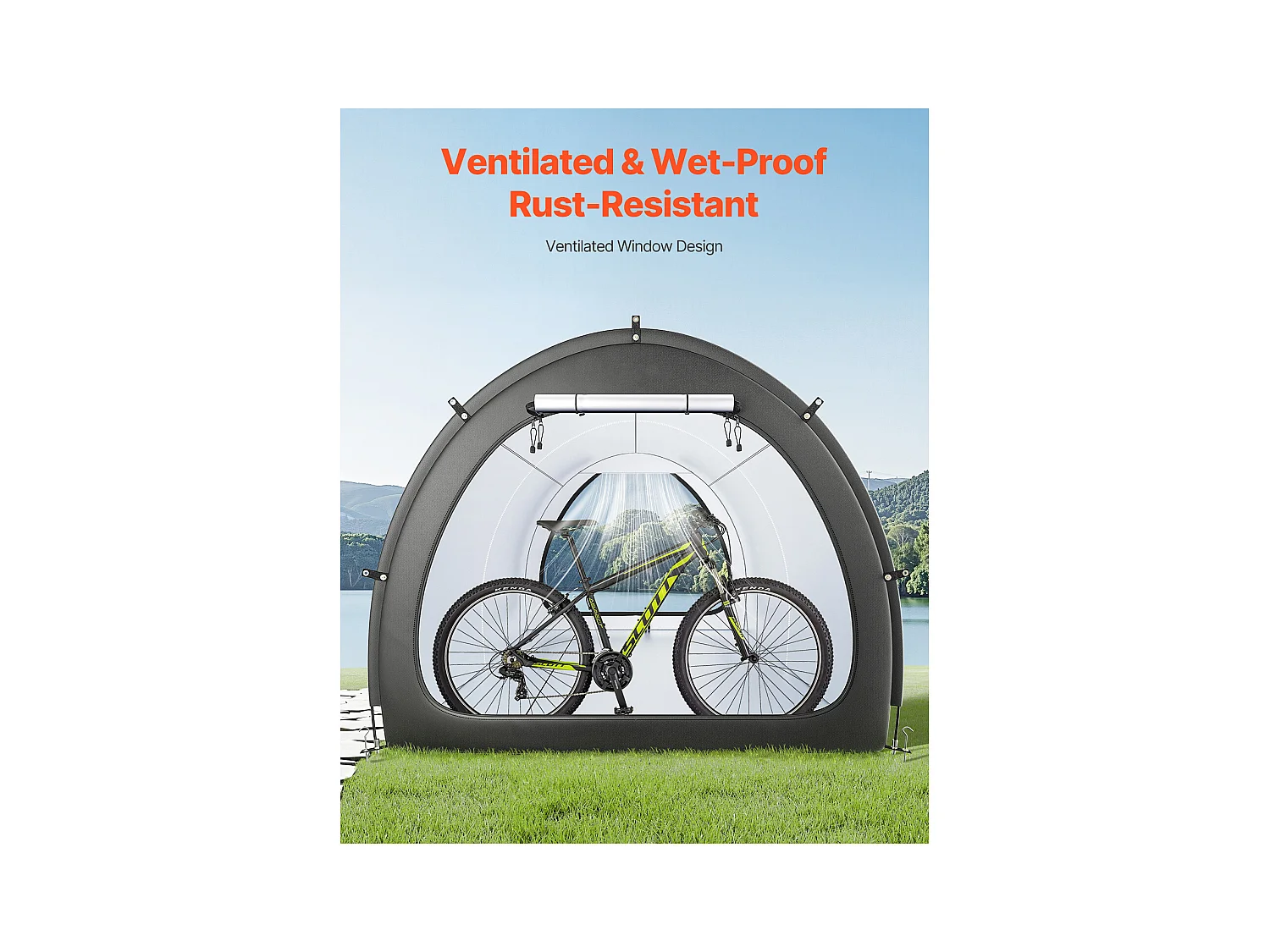 Abri à vélo Tente de Rangement pour Vélos d'Extérieur SucceBuy, Conception étanche en Forme d'éventail pour 5 Vélos ou plus