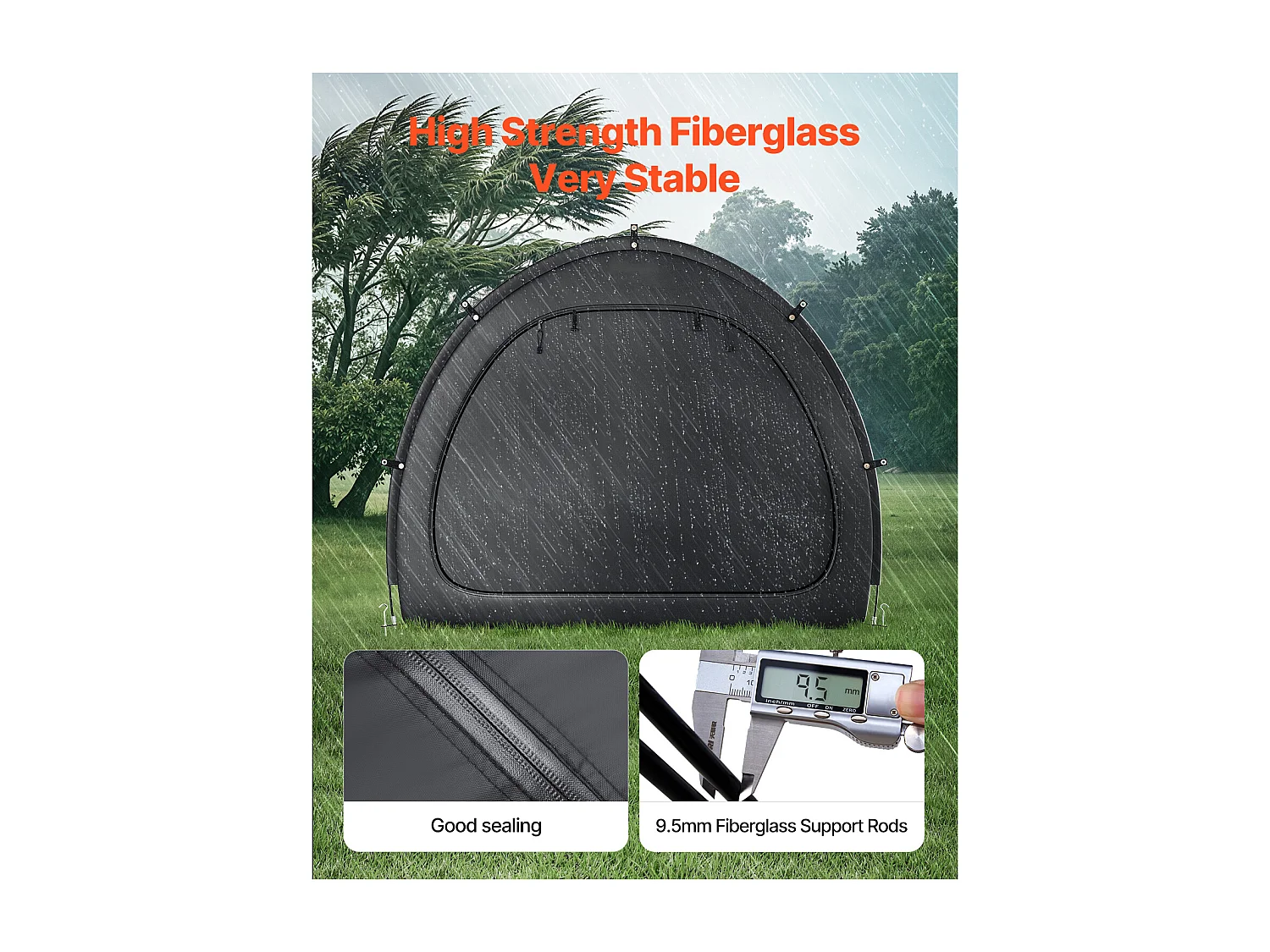 Abri à vélo Tente de Rangement pour Vélos d'Extérieur SucceBuy, Conception étanche en Forme d'éventail pour 5 Vélos ou plus