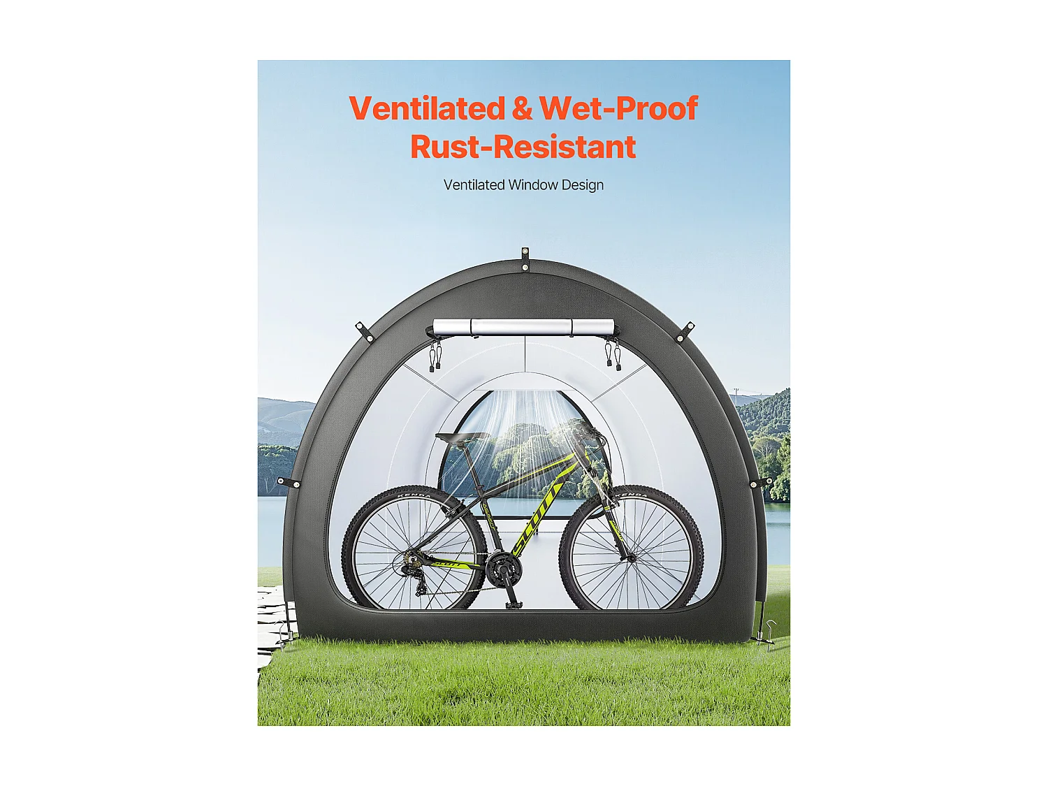 Abri à vélo Tente de Rangement pour Vélos d'Extérieur SucceBuy, Conception étanche en Forme d'éventail pour 5 Vélos ou plus