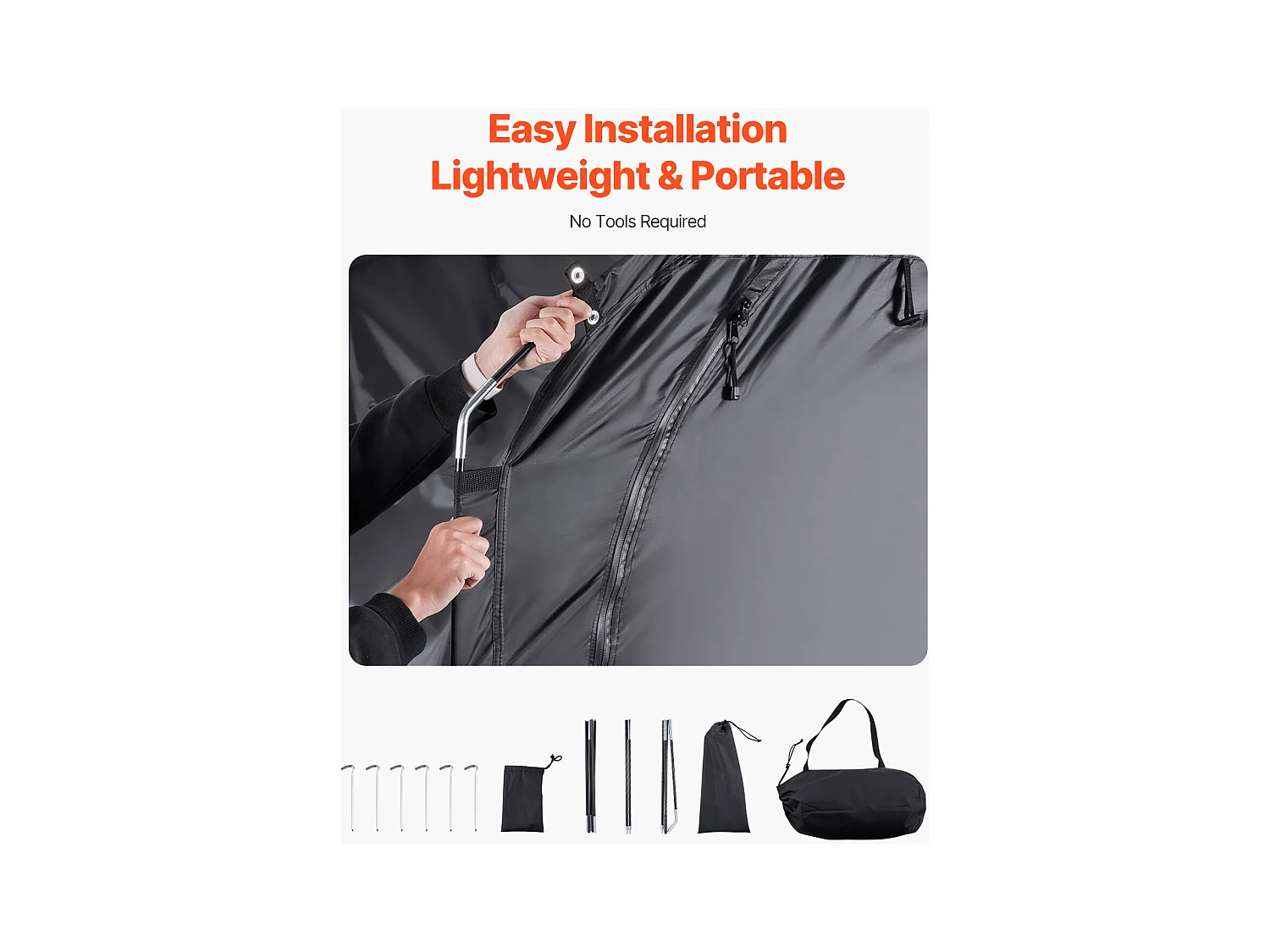 Abri à Vélo SucceBuy Abri à Vélo pour 5 Vélos, Tente de Rangement Spacieuse et Imperméable, Avec Fenêtre Ventilée, Poteaux en Fibre de Verre Robuste