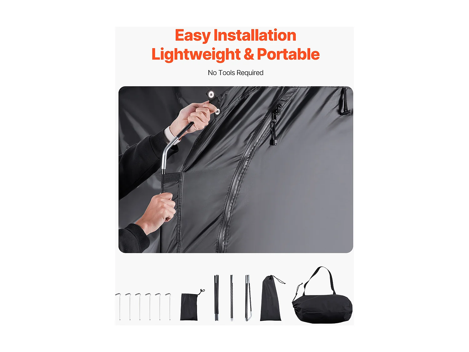 Abri à Vélo SucceBuy Abri à Vélo pour 5 Vélos, Tente de Rangement Spacieuse et Imperméable, Avec Fenêtre Ventilée, Poteaux en Fibre de Verre Robuste