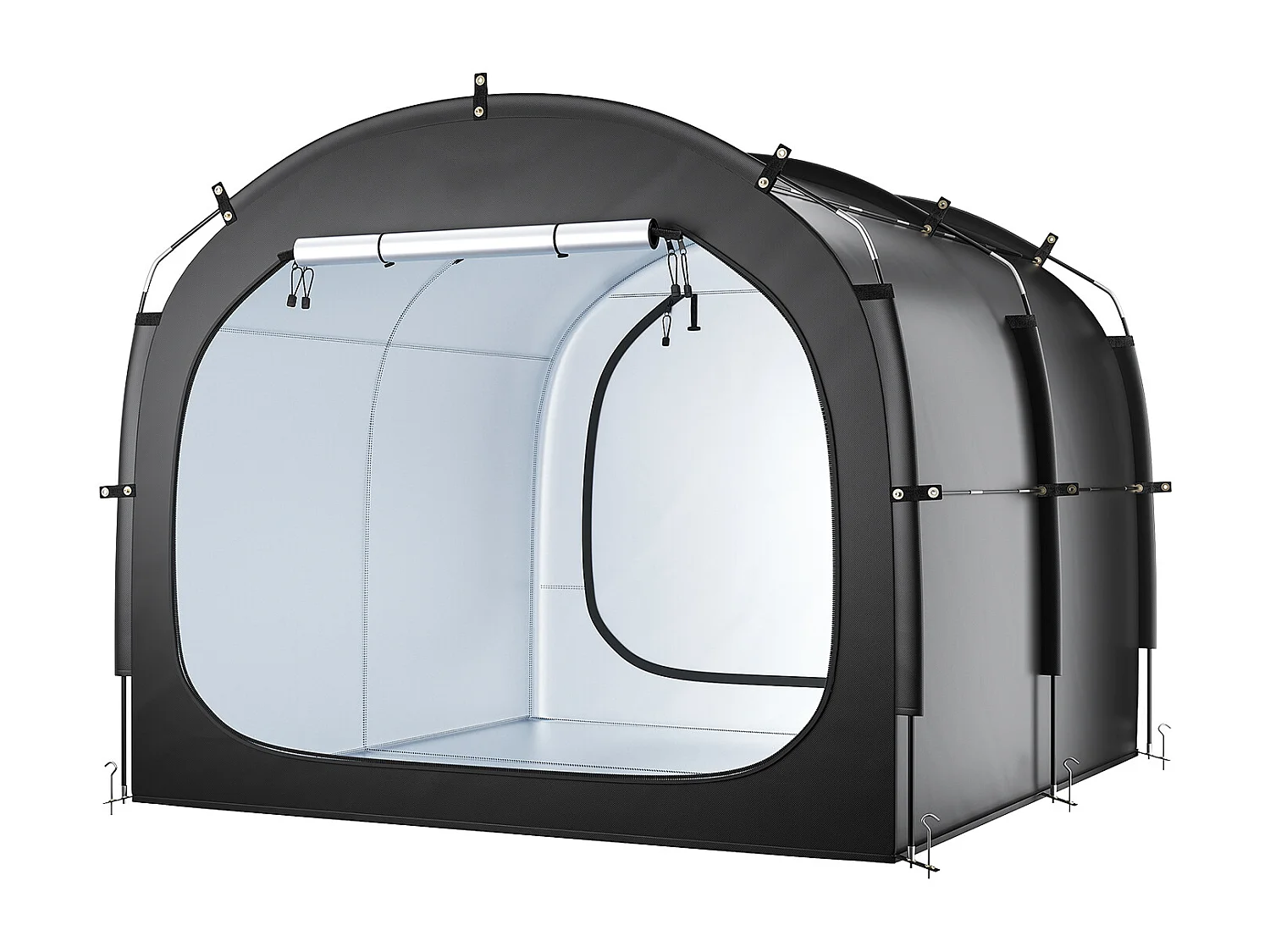 Abri à Vélo SucceBuy Abri à Vélo pour 5 Vélos, Tente de Rangement Spacieuse et Imperméable, Avec Fenêtre Ventilée, Poteaux en Fibre de Verre Robuste