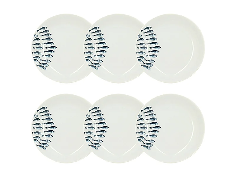 Novastyl - Lot 6 Assiettes Creuses Pescare 20cm En Porcelaine Blanche