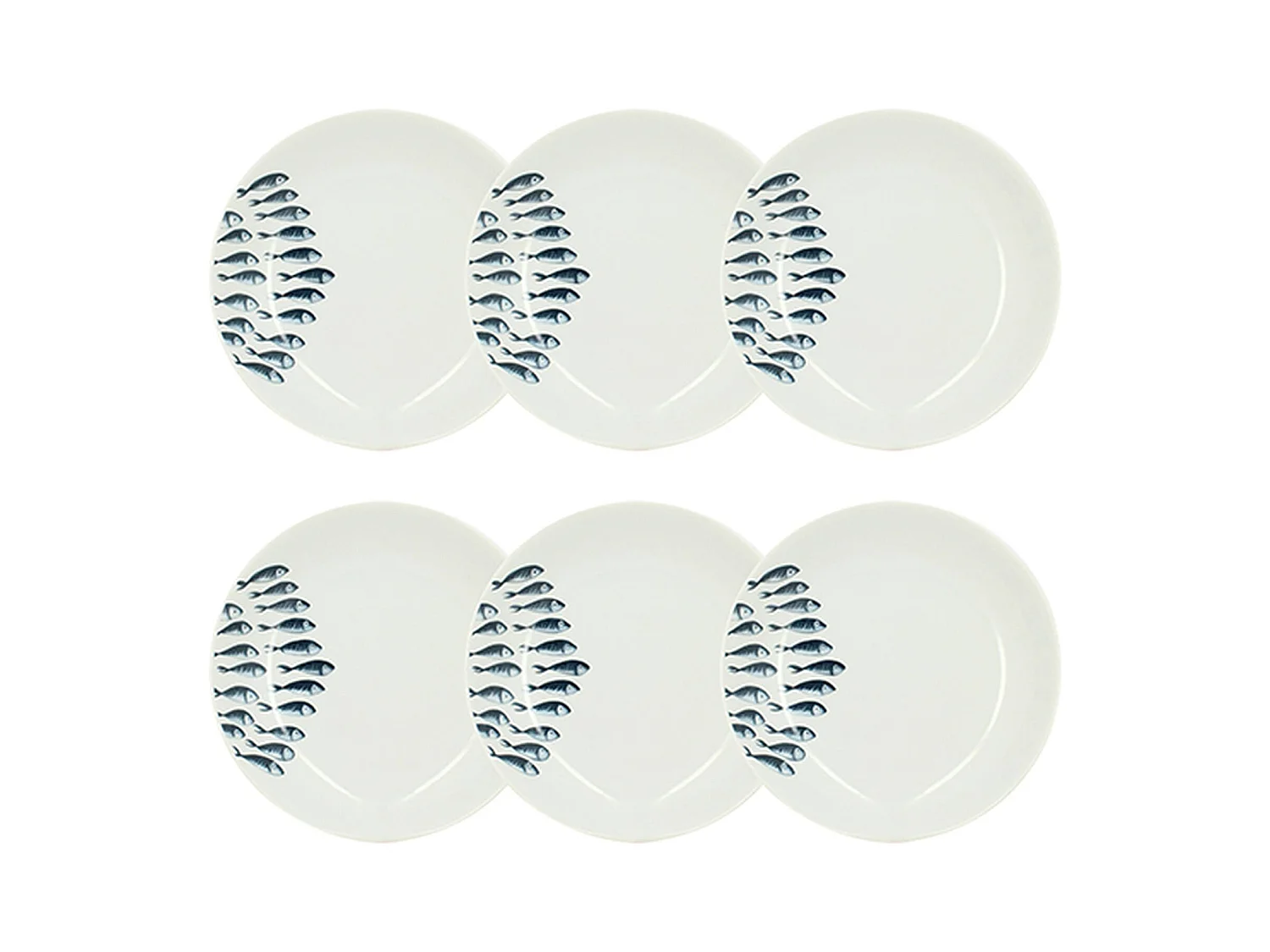 Novastyl - Lot 6 Assiettes Creuses Pescare 20cm En Porcelaine Blanche