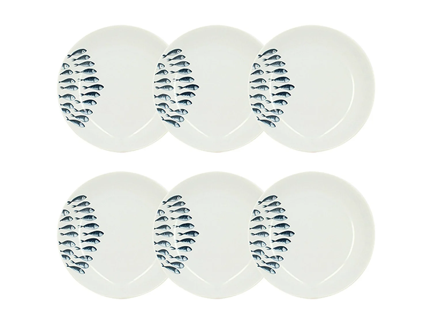 Novastyl - Lot 6 Assiettes Creuses Pescare 20cm En Porcelaine Blanche