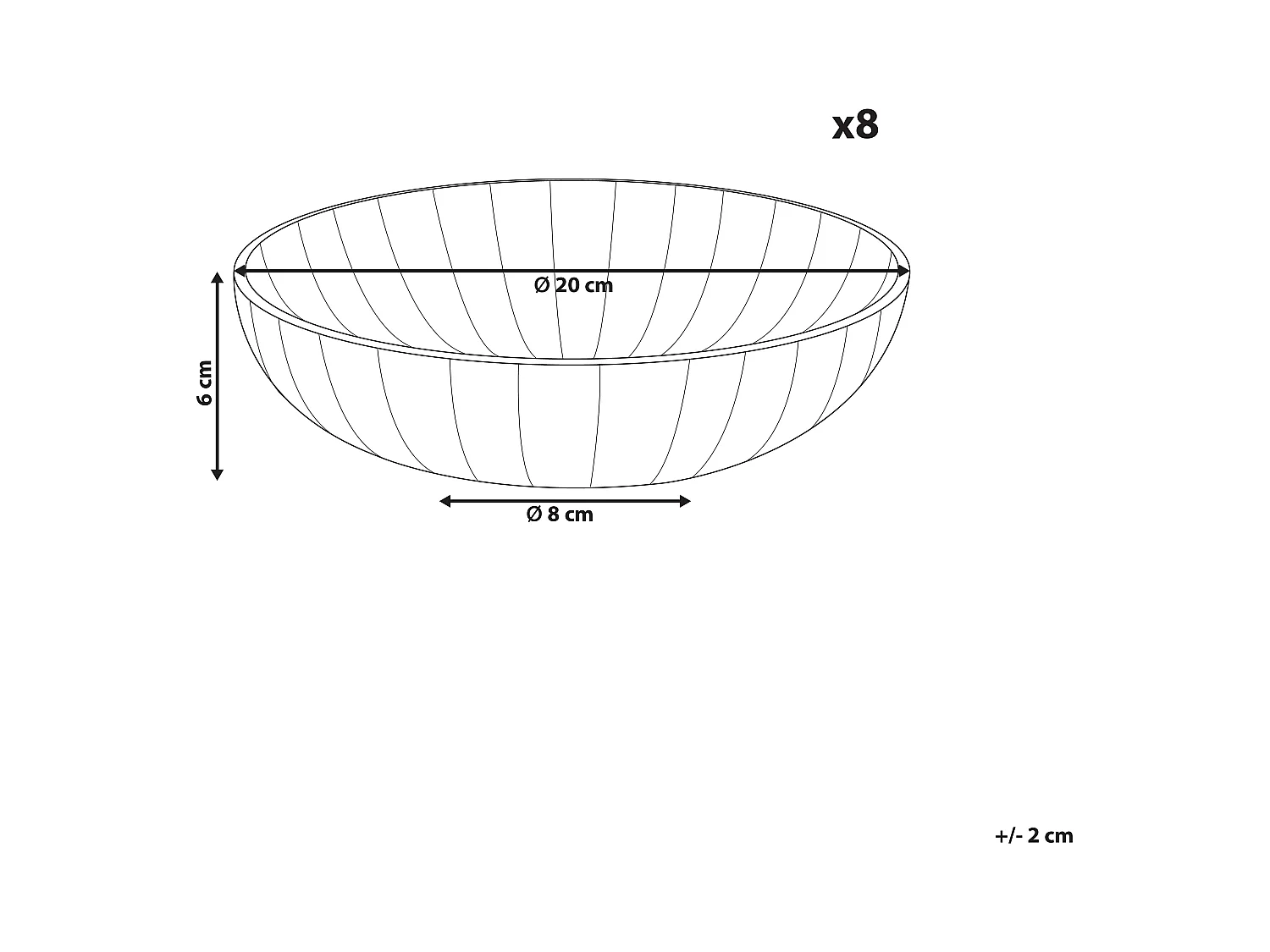 Lot de 8 assiettes creuses NETTLE Grès Blanc cassé
