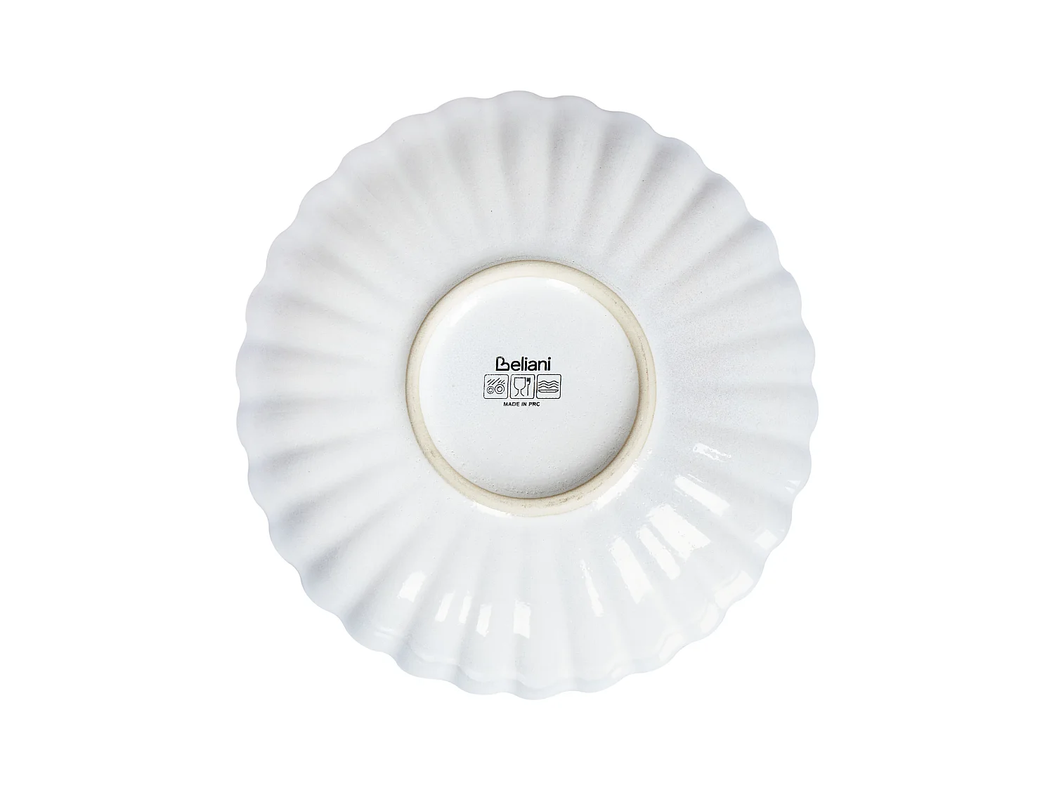 Lot de 8 assiettes creuses NETTLE Grès Blanc cassé