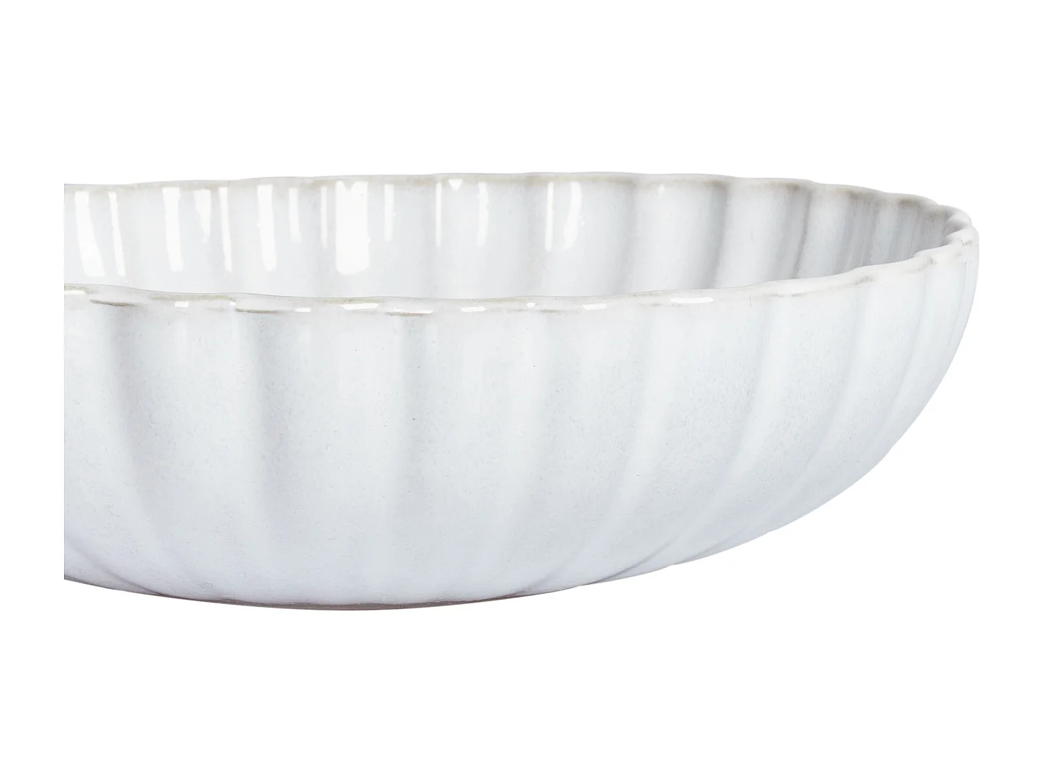 Lot de 8 assiettes creuses NETTLE Grès Blanc cassé