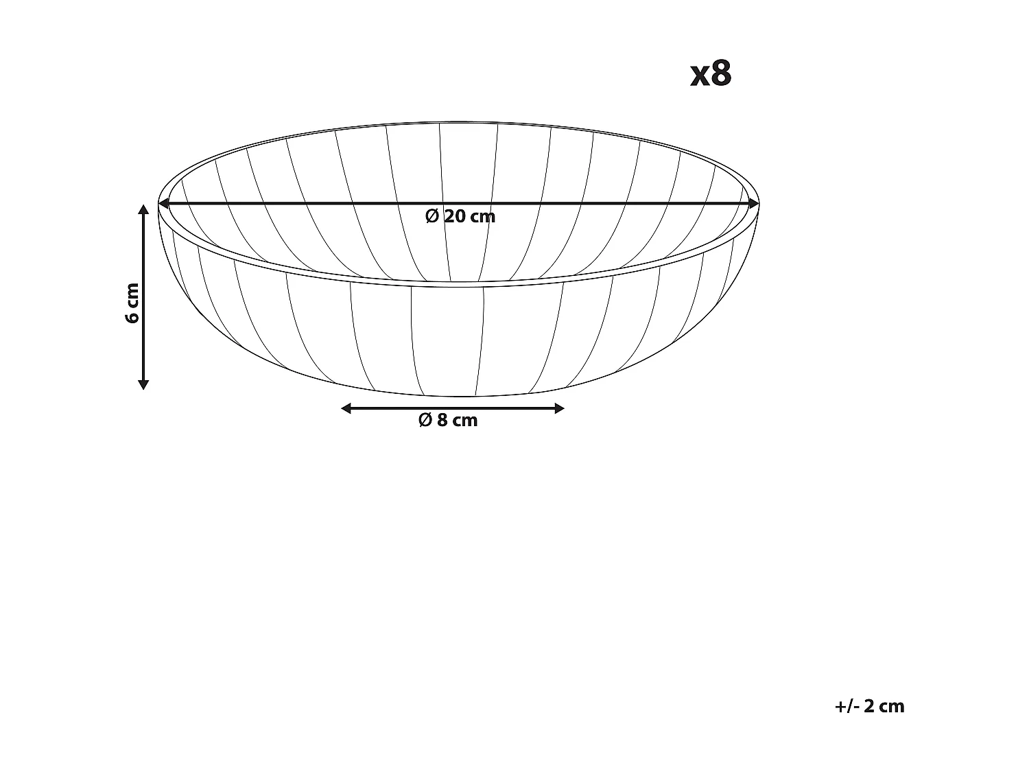 Lot de 8 assiettes creuses NETTLE Grès Blanc cassé