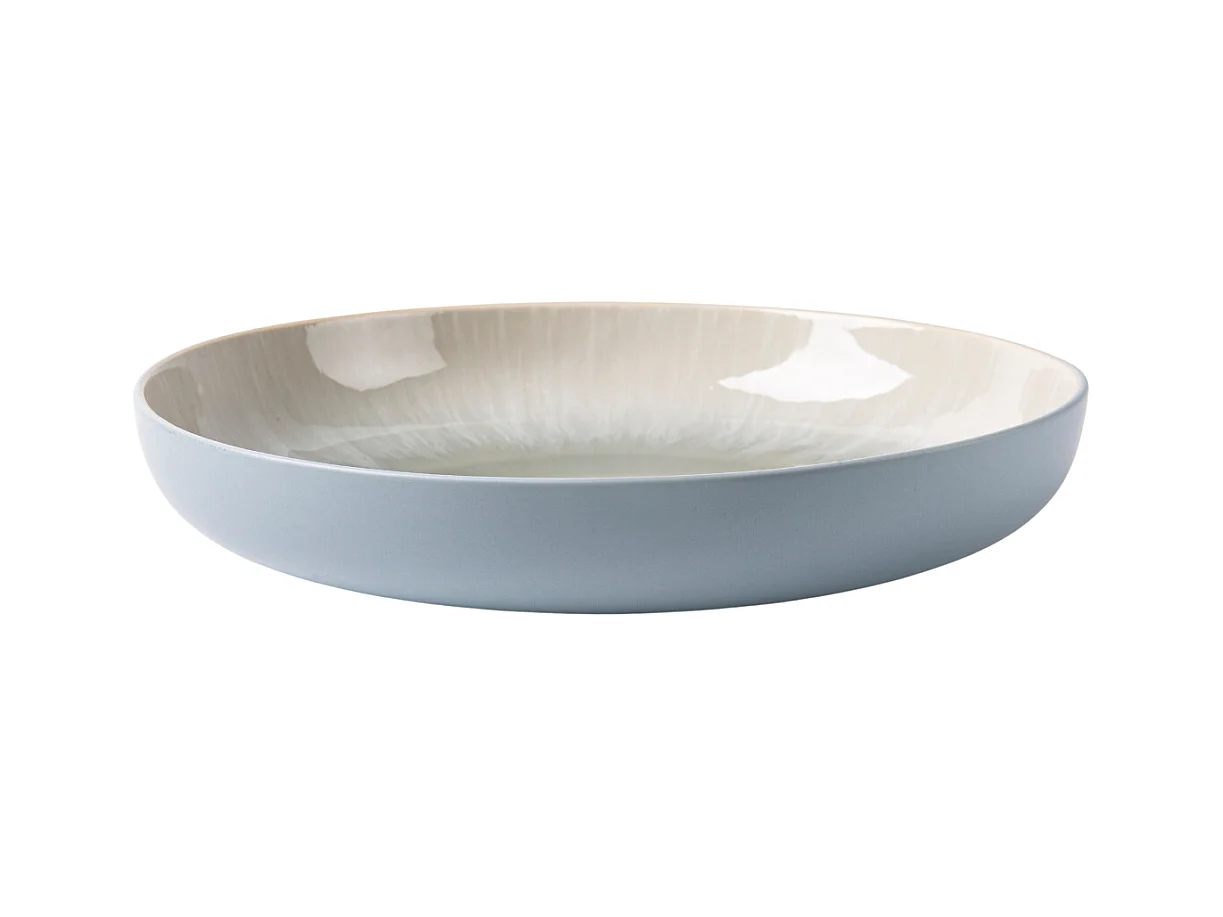 Lot de 6 assiettes creuses bleu - "Iris"