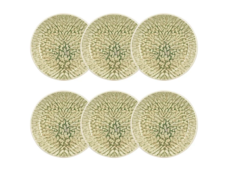 Novastyl - Lot 6 Assiettes Creuses Jade 20.5cm En Gres