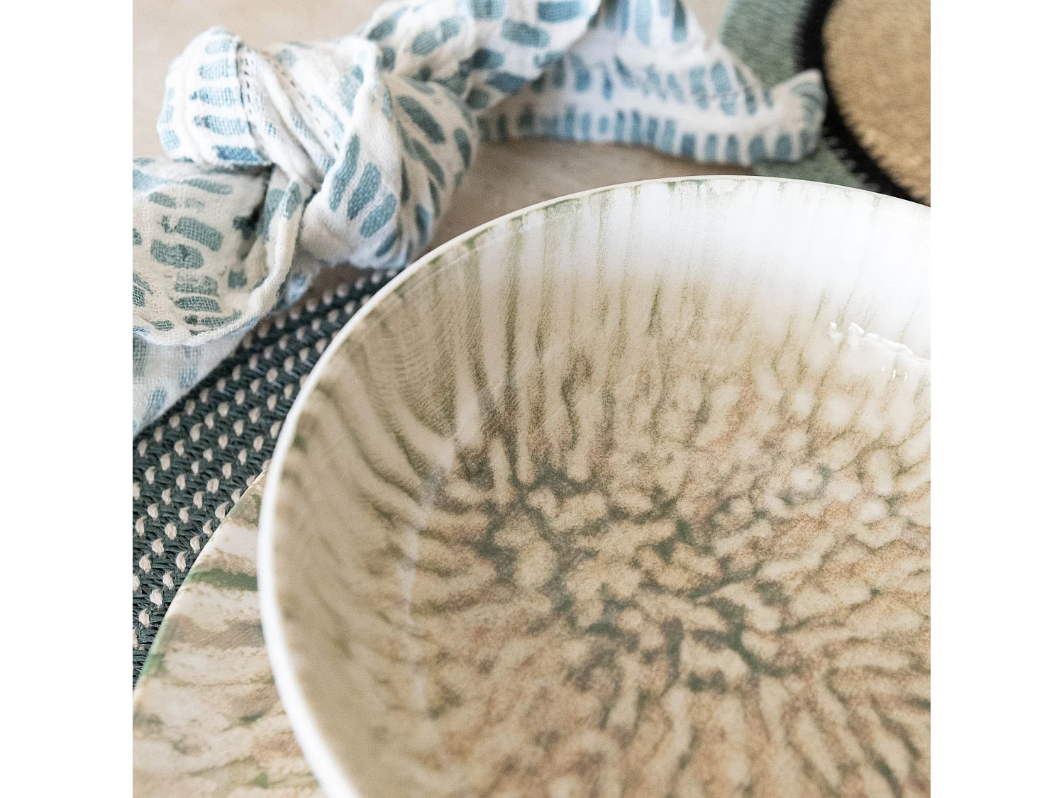 Novastyl - Lot 6 Assiettes Creuses Jade 20.5cm En Gres