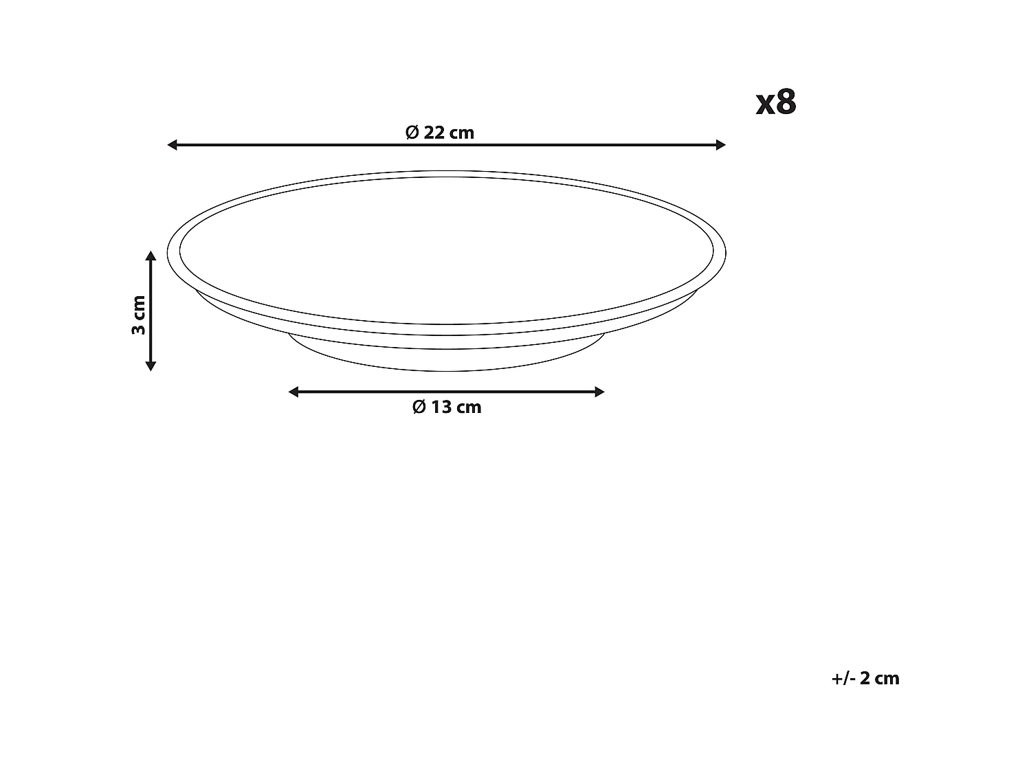 Lot de 8 assiettes à dessert THYME Grès Vert foncé