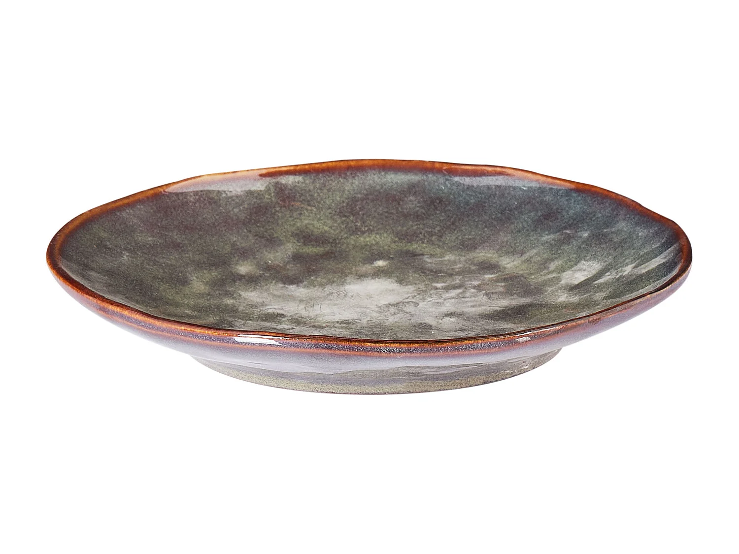 Lot de 8 assiettes à dessert THYME Grès Vert foncé