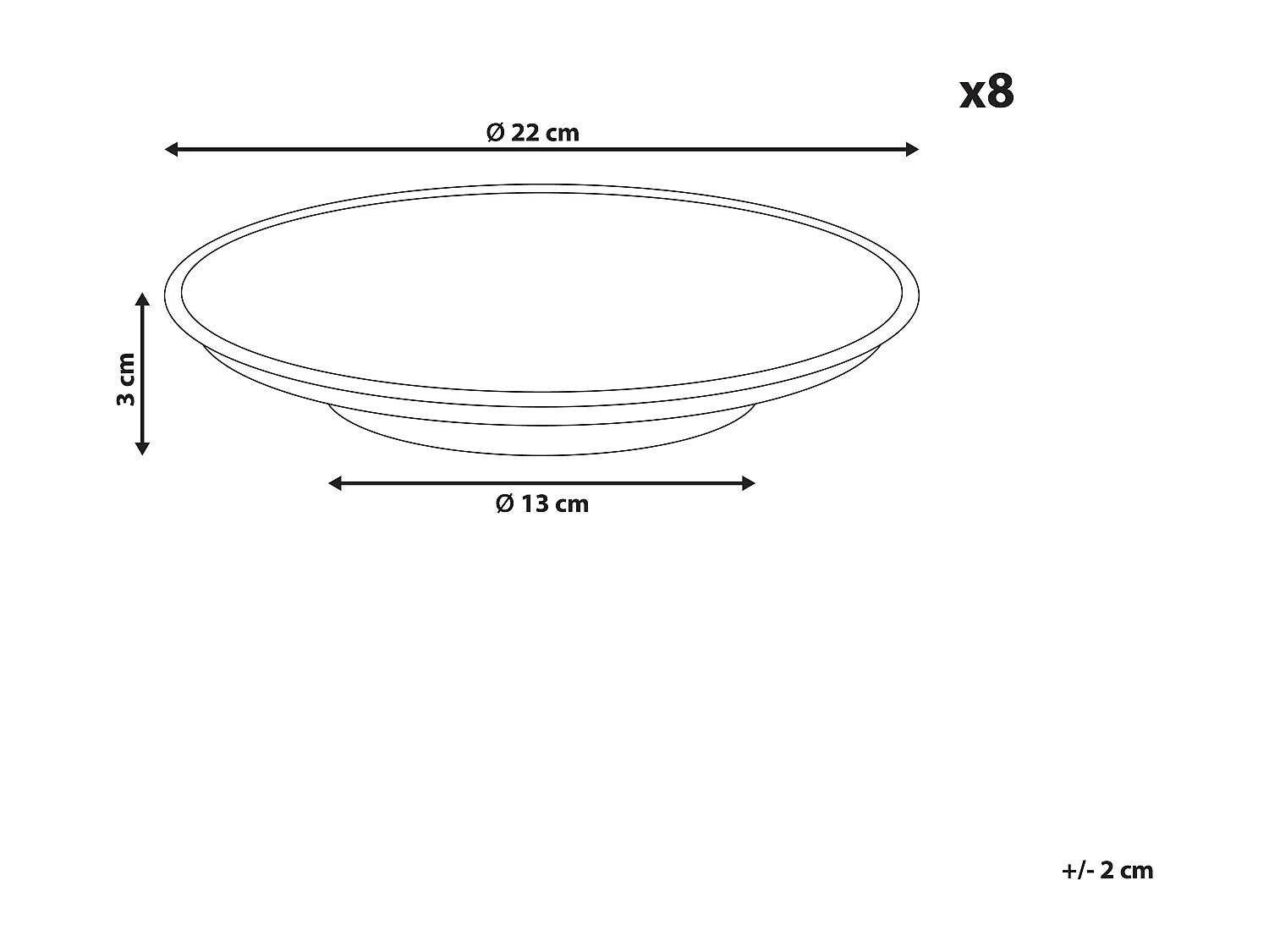 Dessertteller 8er Set THYME Steinzeug Dunkelgrün