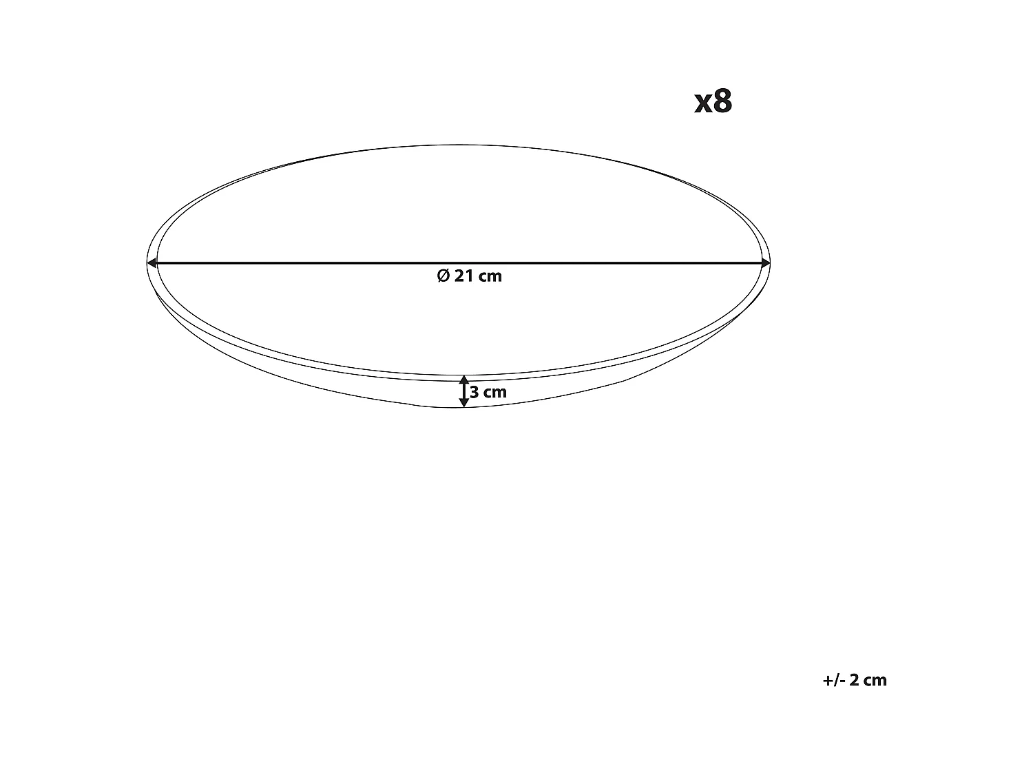 Lot de 8 assiettes à dessert JUNIPER Grès Bleu clair