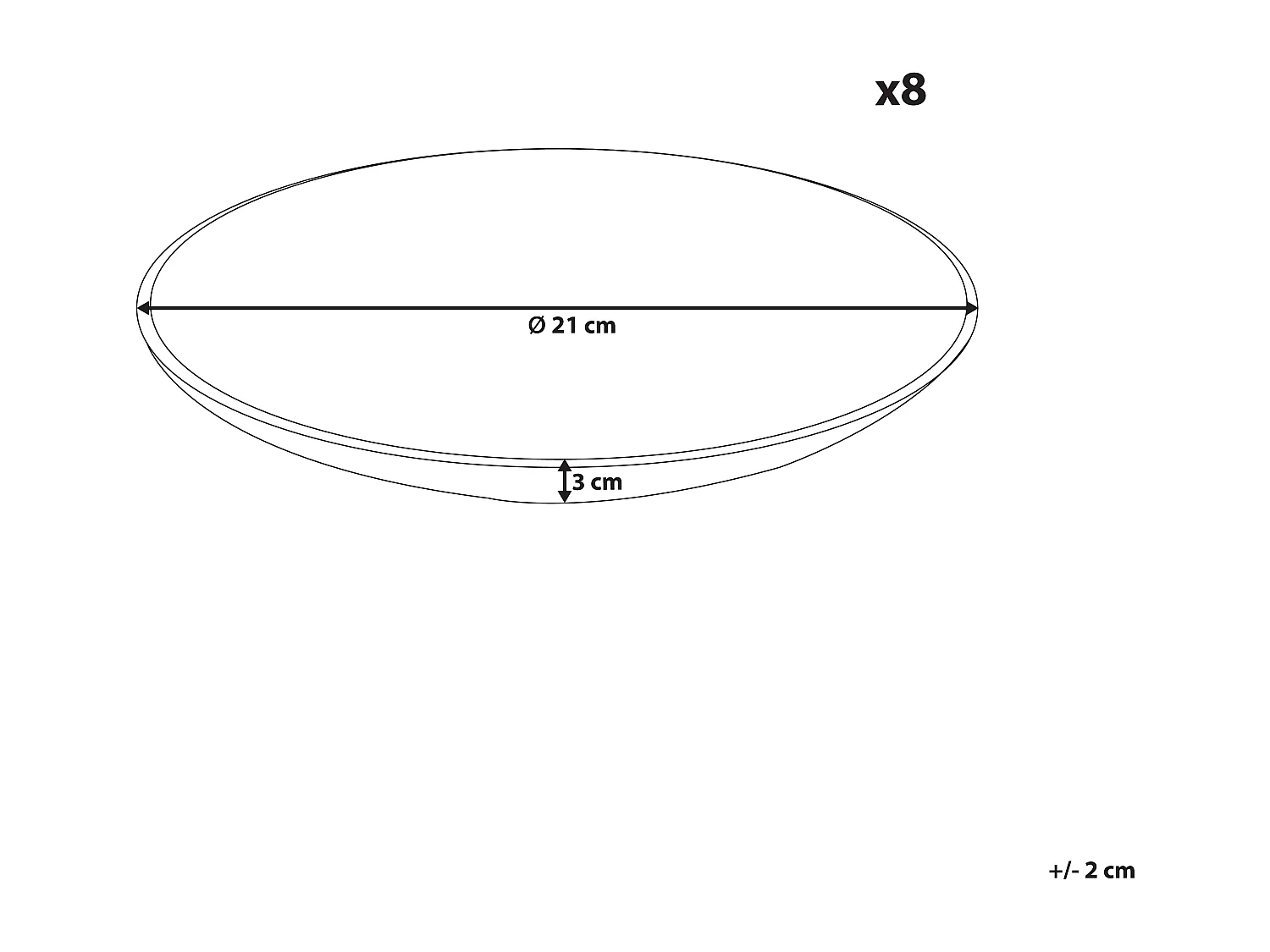 Lot de 8 assiettes à dessert JUNIPER Grès Bleu clair