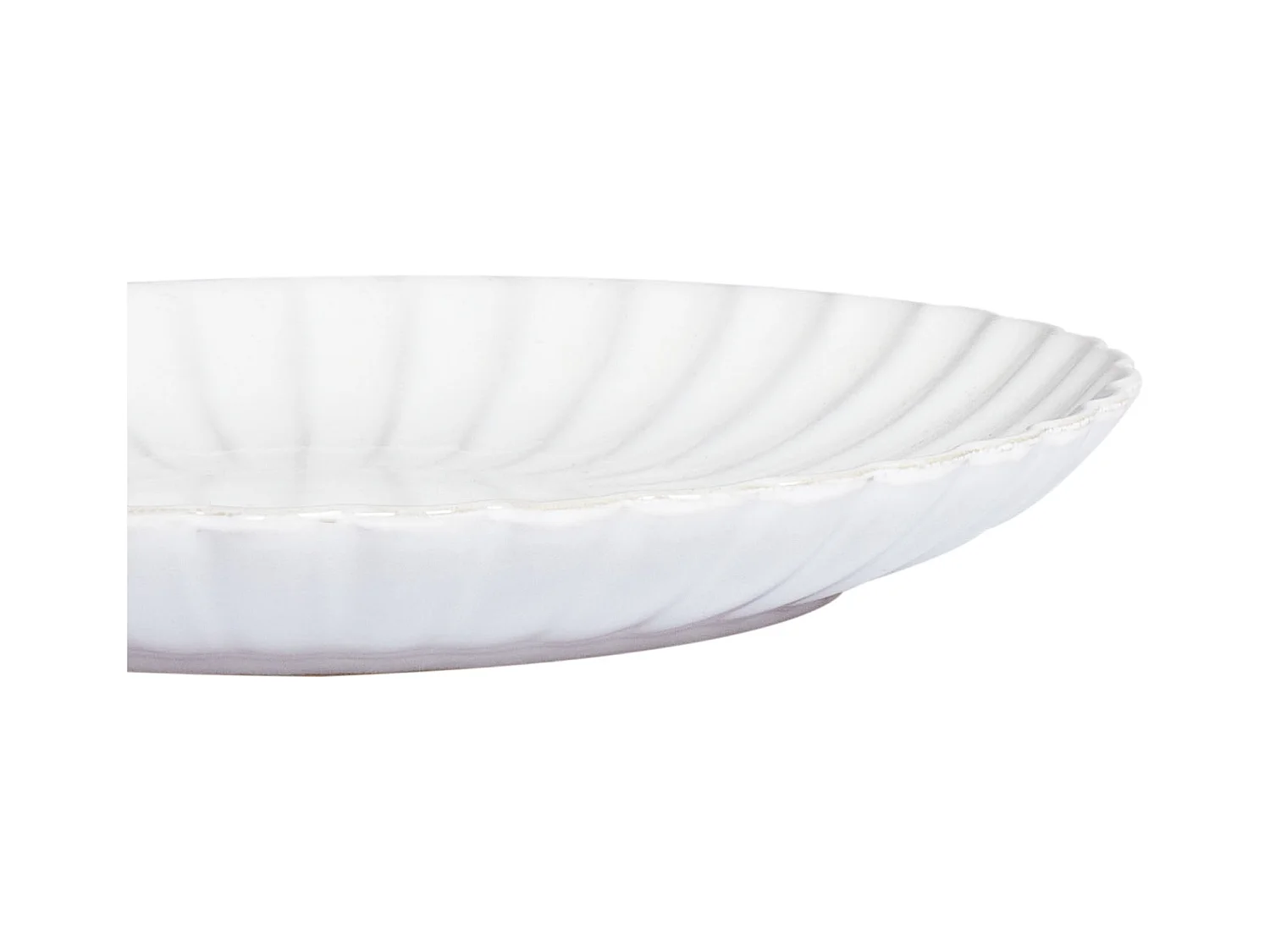 Lot de 8 assiettes plates NETTLE Grès Blanc cassé