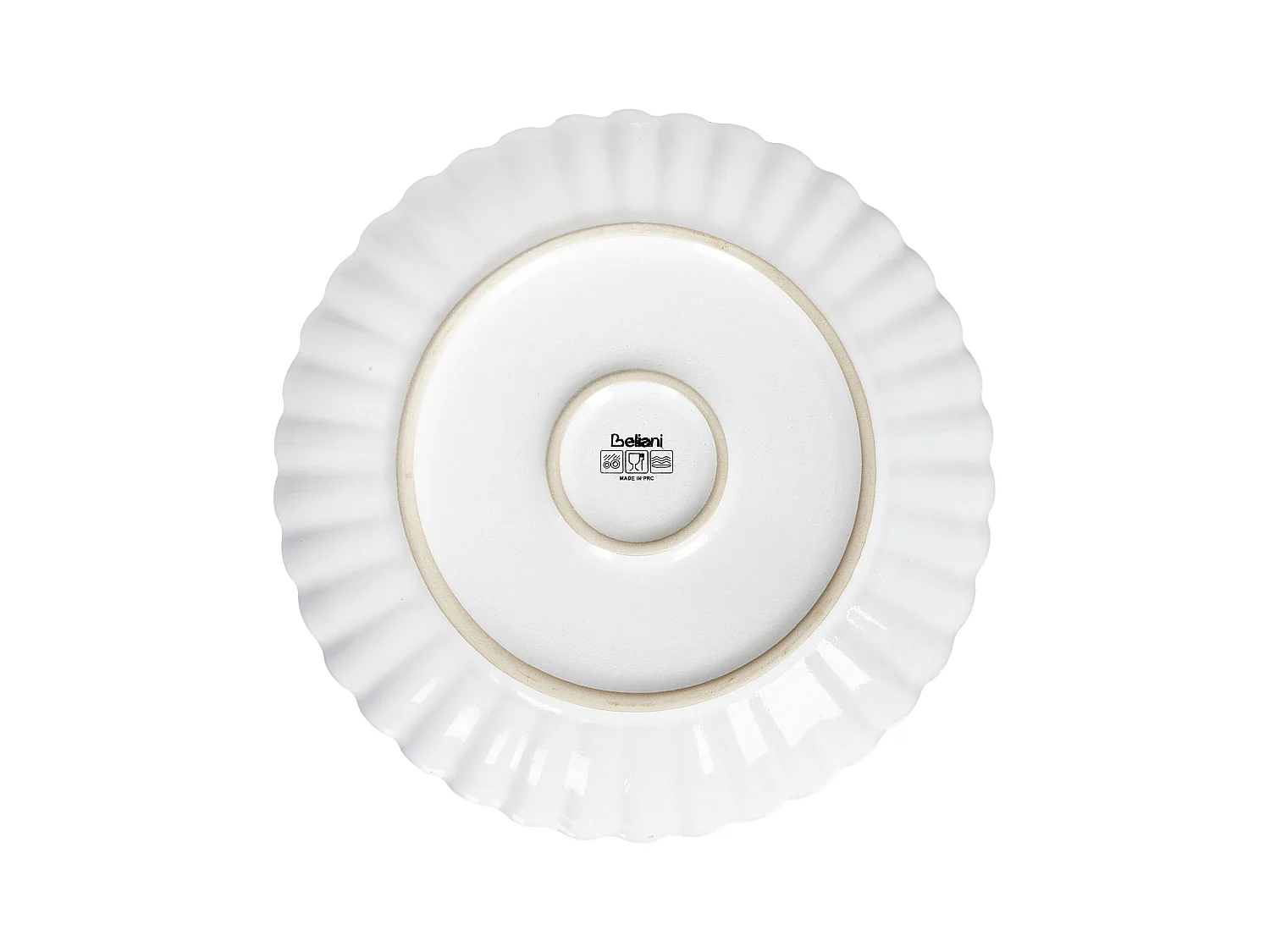 Lot de 8 assiettes plates NETTLE Grès Blanc cassé