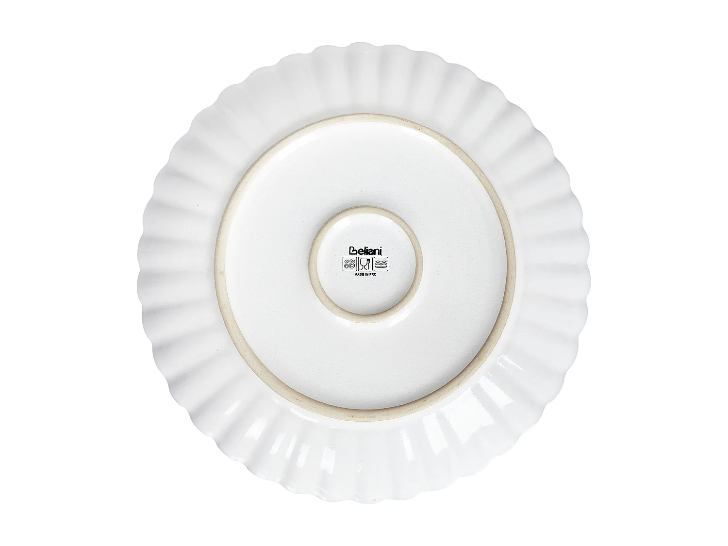 Lot de 8 assiettes plates NETTLE Grès Blanc cassé