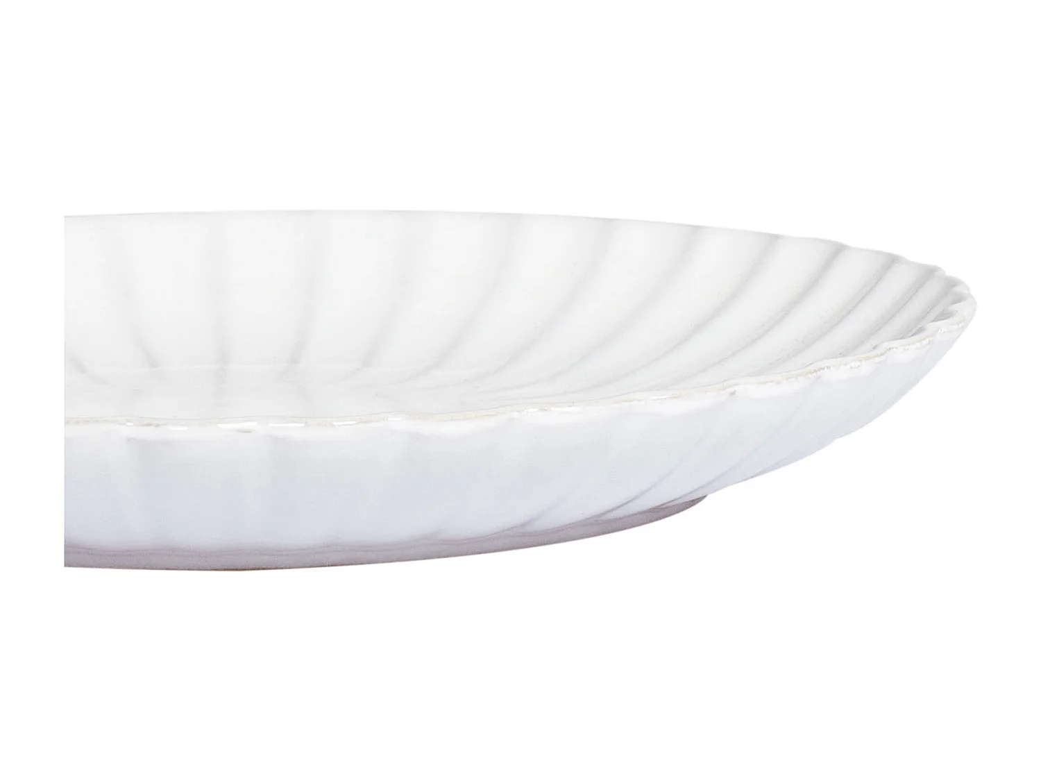 Lot de 8 assiettes plates NETTLE Grès Blanc cassé