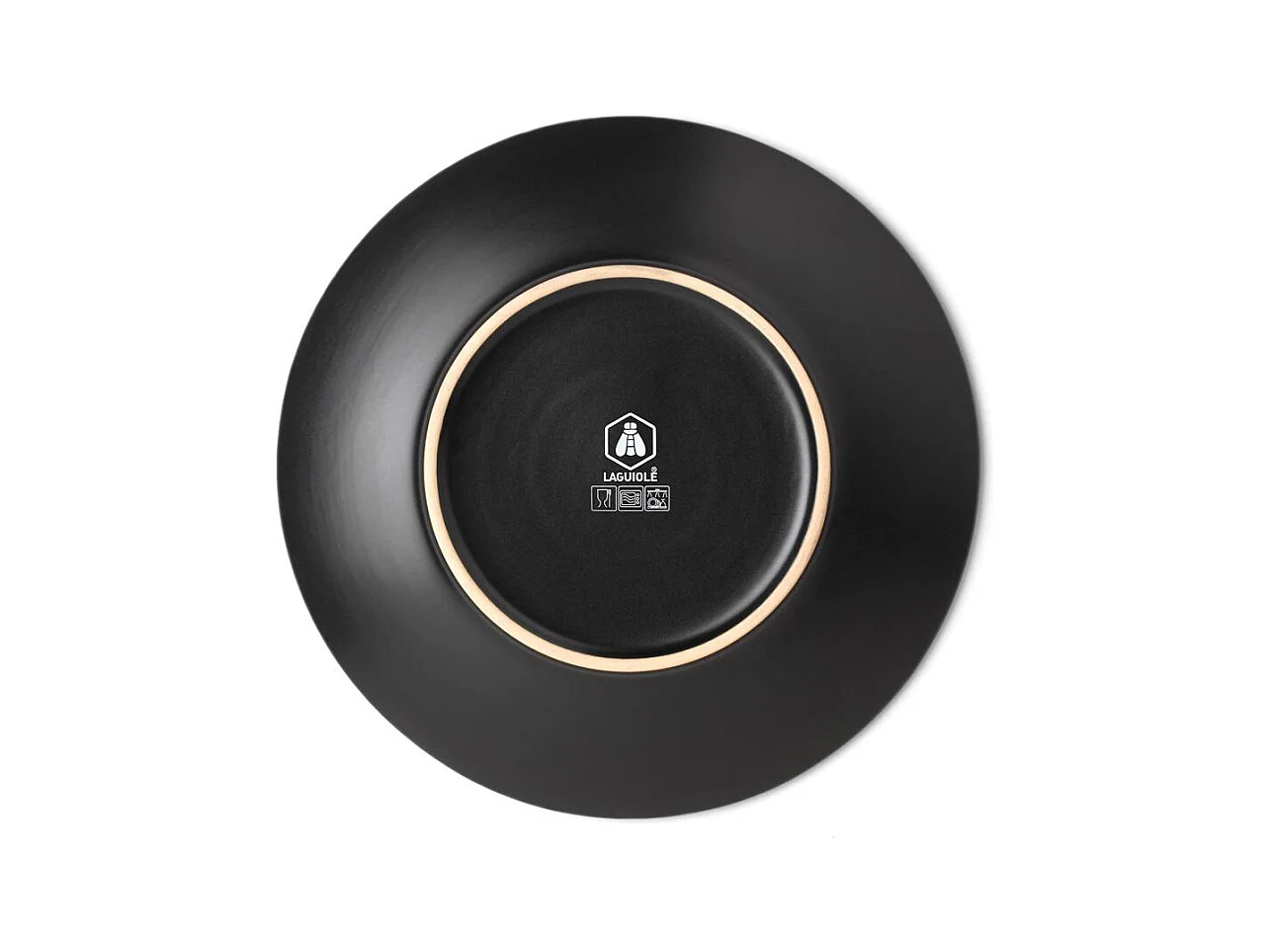 Lot de 6 assiettes plates noir - "Aya"